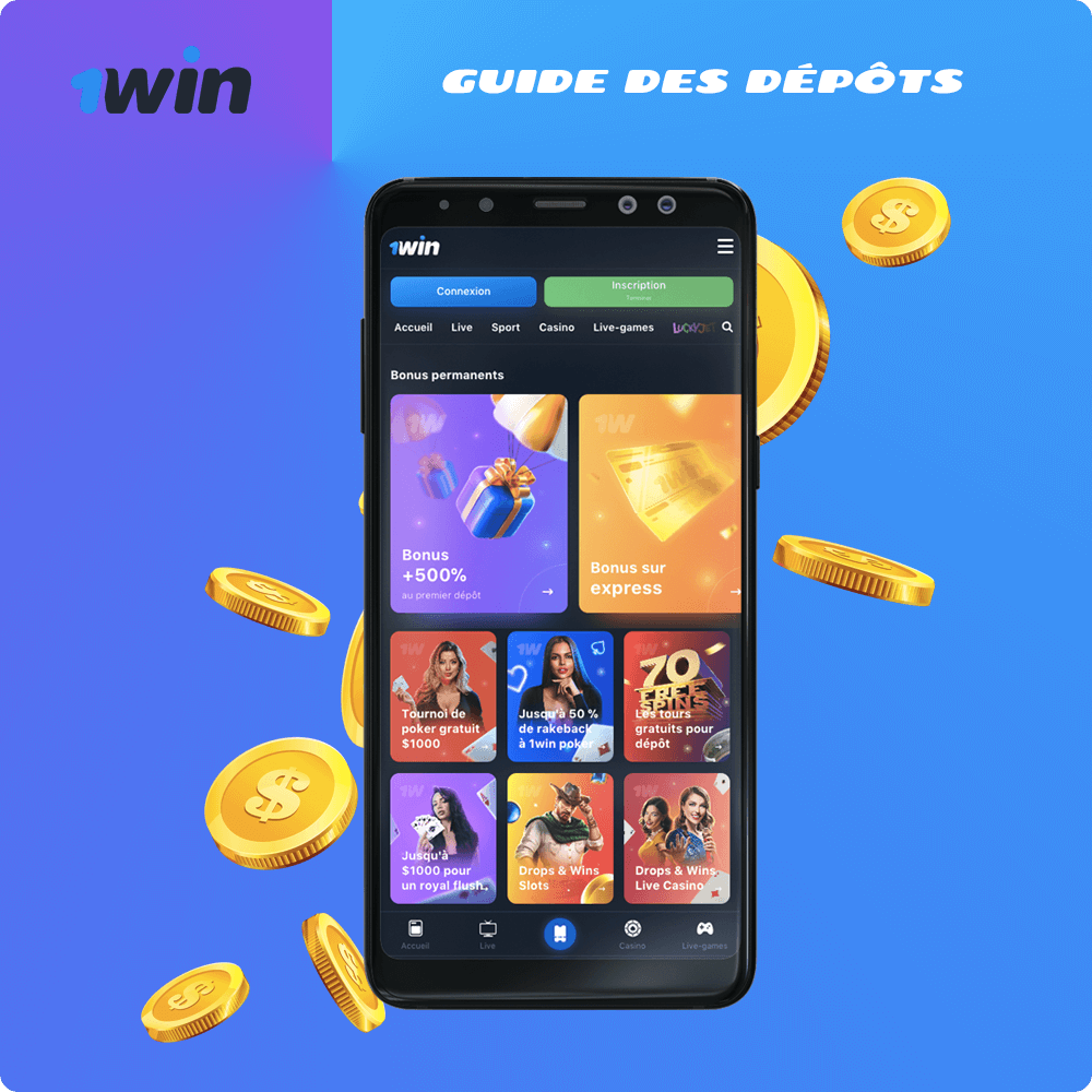 Guide des dépôts - Comment recharger le compte 1win