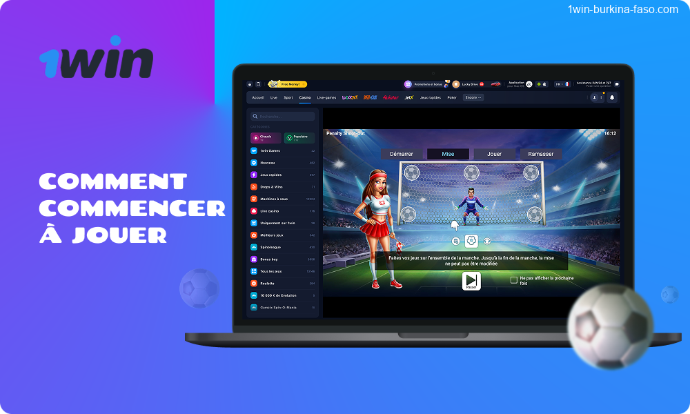 Pour commencer à jouer à Penalty Shoot Out - vous devez créer un compte sur 1win casino