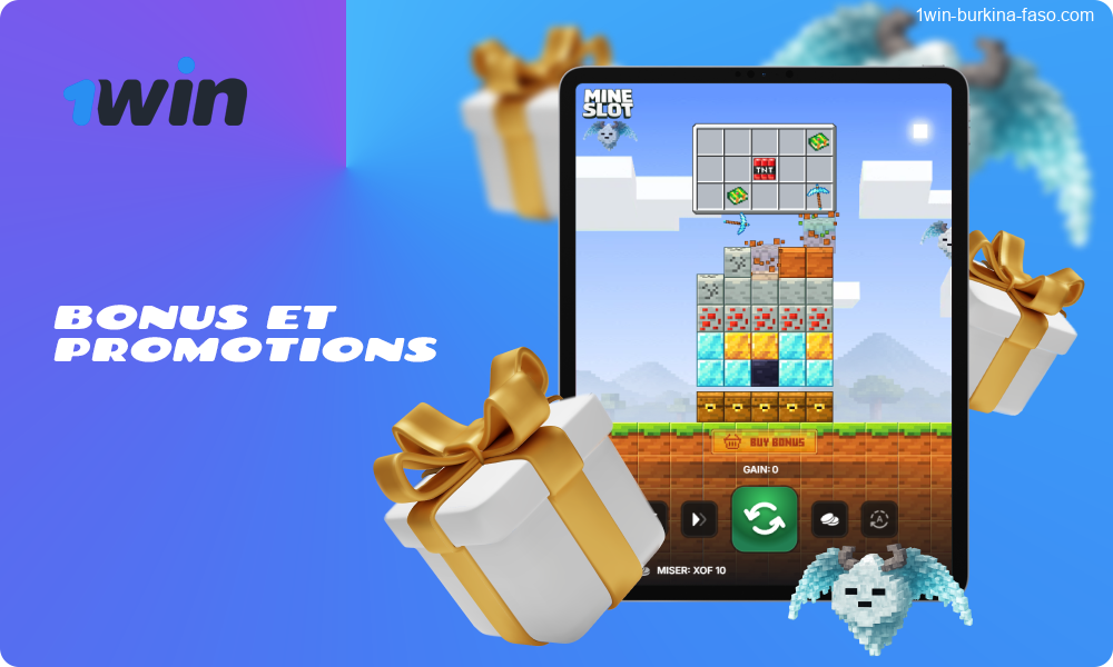 1win Mine Slot propose aux joueurs du Burkina Faso plusieurs types de bonus et promotions attractifs
